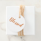 Moderne Drehbuch-Erntedank mit gelegtem Orangenwür Geschenkanhänger (Beispiel)