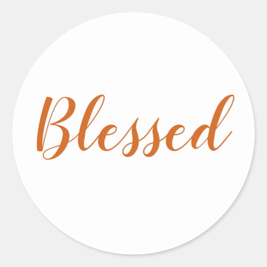 Moderne Drehbuch-Erntedank mit gelegtem Orangenwür Runder Aufkleber (Vorderseite)