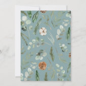 Moderne Drehbuch Eukalyptus elegante Hochzeit Save The Date (Rückseite)