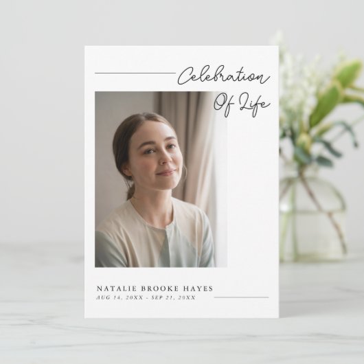 Moderne Drehbuch-Feier zum Foto des Lebens Programm (Stehend Vorderseite)