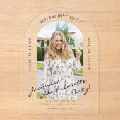 Moderne Drehbuch Foto bachelorette Einladung (Vorderseite)