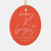 Moderne Drehbuch-Foto fröhlich & hellrot Weihnacht Keramik Ornament (Rechts)