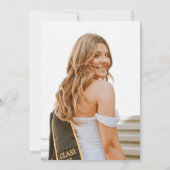 Moderne Drehbuch-Foto-Graduierungsparty Einladung (Rückseite)