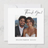 Moderne Drehbuch Foto Hochzeit danke (Vorderseite)