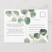 Moderne Drehbuch-Hochzeit Ankündigungspostkarte (Rückseite)