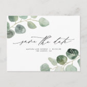 Moderne Drehbuch-Hochzeit Ankündigungspostkarte (Vorderseite)