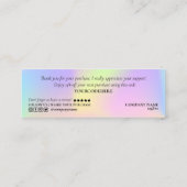 moderne Drehbuch-Holografie danke für Ihre Bestell Mini Visitenkarte (Rückseite)