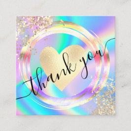 moderne Drehbuch-Holografie danke für Ihre Bestell Quadratische Visitenkarte
