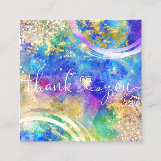 moderne Drehbuch-Holografie danke für Ihre Bestell Quadratische Visitenkarte (Vorderseite)