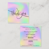 moderne Drehbuch-Holografie danke für Ihre Bestell Quadratische Visitenkarte (Vorne/Hinten)