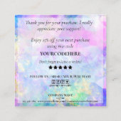 moderne Drehbuch-Holografie danke für Ihre Bestell Quadratische Visitenkarte (Rückseite)