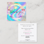 moderne Drehbuch-Holografie danke für Ihre Bestell Quadratische Visitenkarte (Vorne/Hinten)