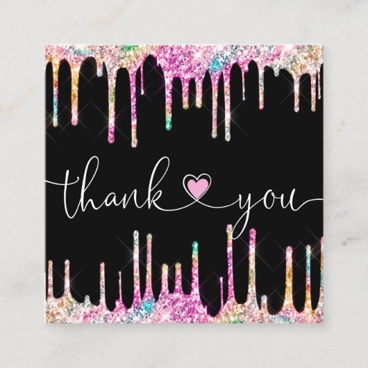 moderne Drehbuch-Holografie danke für Ihre Bestell Quadratische Visitenkarte (Vorderseite)