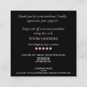 moderne Drehbuch-Holografie danke für Ihre Bestell Quadratische Visitenkarte (Rückseite)