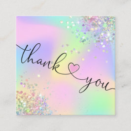 moderne Drehbuch-Holografie danke für Ihre Bestell Quadratische Visitenkarte