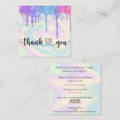 moderne Drehbuch-Holografie danke für Ihre Bestell Quadratische Visitenkarte (Vorne/Hinten)