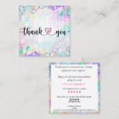 moderne Drehbuch-Holografie danke für Ihre Bestell Quadratische Visitenkarte (Vorne/Hinten)