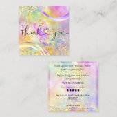 moderne Drehbuch-Holografie danke für Ihre Bestell Quadratische Visitenkarte (Vorne/Hinten)