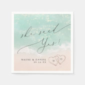 Moderne Drehbuch hören Sie sagte ja Verlobung Serviette (Vorderseite)