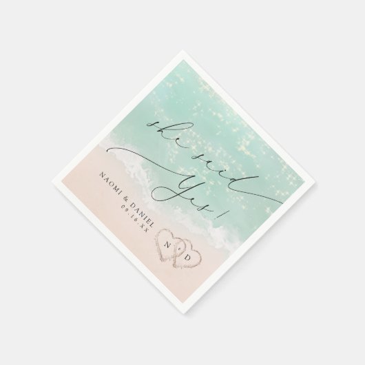 Moderne Drehbuch hören Sie sagte ja Verlobung Serviette (Ecke)