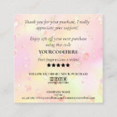 Moderne Drehbuch iridescent danke Ihnen für Ihre B Quadratische Visitenkarte (Rückseite)