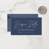 Moderne Drehbuch-Marinebahn-Windeln-Windeln-Tombol Mitteilungskarte (Vorderseite/Rückseite Beispiel)