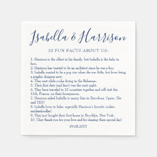 Moderne Drehbuch Navy Blue Fun Fakten Hochzeiten N Serviette