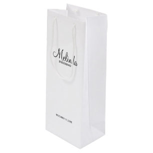 Moderne Drehbuch Personalisierte Bridesmaier Geschenktüte Für Weinflaschen