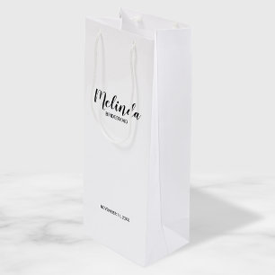 Moderne Drehbuch Personalisierte Bridesmaier Geschenktüte Für Weinflaschen