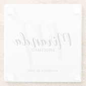 Moderne Drehbuch Personalisierte Bridesmaier Glasuntersetzer (Rückseite)