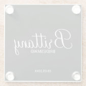 Moderne Drehbuch Personalisierte Bridesmaier Glasuntersetzer (Rückseite)