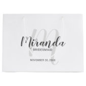 Moderne Drehbuch Personalisierte Bridesmaier Große Geschenktüte (Vorderseite)