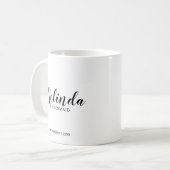 Moderne Drehbuch Personalisierte Bridesmaier Kaffeetasse (Vorderseite Links)
