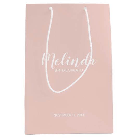 Moderne Drehbuch Personalisierte Bridesmaier Mittlere Geschenktüte (Vorderseite)