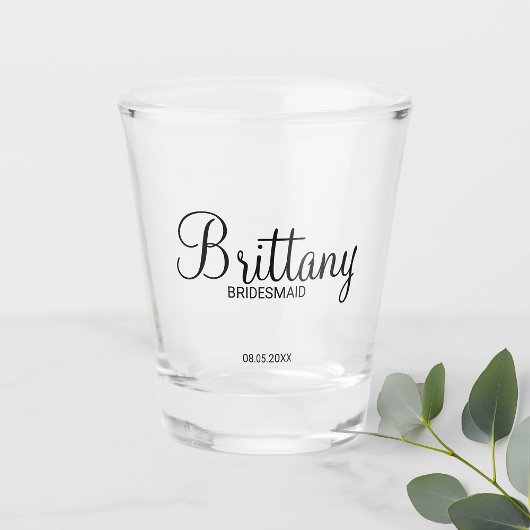 Moderne Drehbuch Personalisierte Bridesmaier Schnapsglas