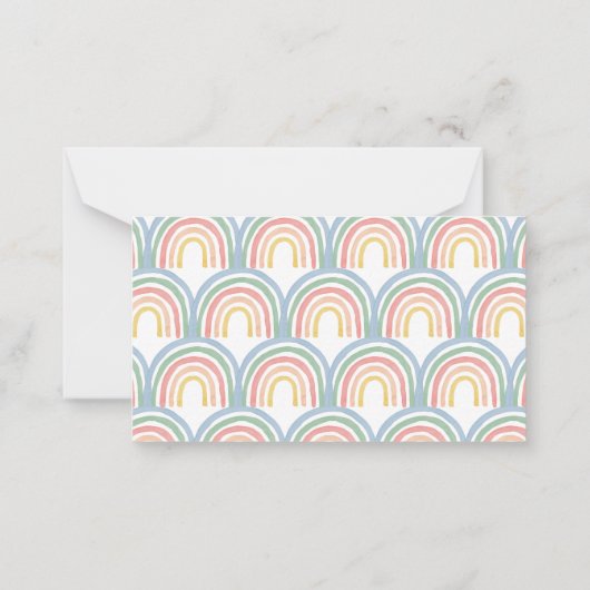 Moderne Drehbuch Regenbogenbaby Dusche Windpreispr Mitteilungskarte (Rückseite)