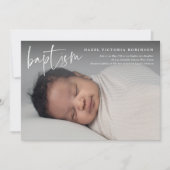 Moderne Drehbuch Religiöse Taufe & Christening Einladung (Vorderseite)