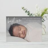 Moderne Drehbuch Religiöse Taufe & Christening Einladung (Stehend Vorderseite)