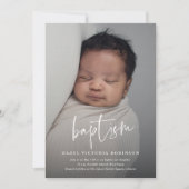 Moderne Drehbuch Religiöse Taufe & Christening Einladung (Vorderseite)