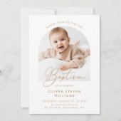 Moderne Drehbuch Religiöse Taufe & Christening Einladung (Vorderseite)