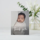 Moderne Drehbuch Religiöse Taufe Vielen Dank Postkarte (Stehend Vorderseite)