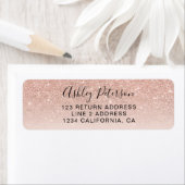 Moderne Drehbuch-Rose Gold Glitzer ombre blush pin (Insitu)