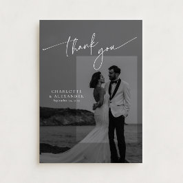 Moderne Drehbuch Schriftart Foto Hochzeit danke Ka Einladung