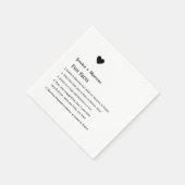 Moderne Drehbuch Spaß Fakten Hochzeitsnapkins Serviette (Ecke)