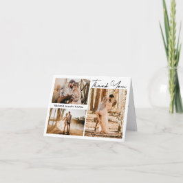 moderne Drehbuch stilvolle Hochzeit 3 Fotos Collag Dankeskarte