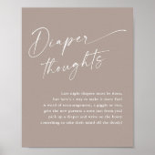 Moderne Drehbuch-Windeln denken an neutrale Babydu Poster (Vorne)