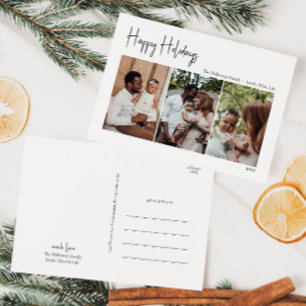 Moderne Drehbuchaufenthalte Drei-Foto-Ferien Feiertagspostkarte