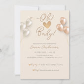 Moderne Drehbuchaustattung Neutrale Babydusche Einladung (Vorderseite)