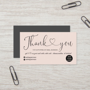 Moderne Drehbücher Herzblush Rosa Reihenfolge dank Visitenkarte