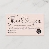 Moderne Drehbücher Herzblush Rosa Reihenfolge dank Visitenkarte (Vorderseite)